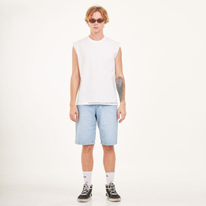 2025 Unisex Ribbed Tank <b>Top</b> Men's Gym <b>Vest</b> Customizable Logo Stretch Fitness T-Shirt Casual Muscle Style Summer Sport Workouts - Product Image 5