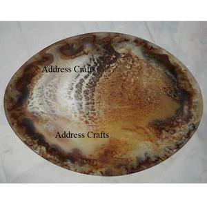 Nouvel Arrivage Grands Plateaux Ronds en Résine, Plateaux de Service en Résine à Motifs Tourbillonnés Uniques, Plateaux de Service de Luxe pour la Maison et l'Hôtellerie, pour Dattes et Desserts - Product Image 4