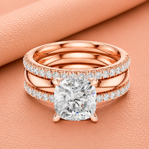 Luxury <b>Cushion</b> Cut Diamond Eternity Band <b>Ring</b> in 14K Yellow/White/Rose Gold Rhodium Plated for Women <b>Wedding</b> Anniversary Jewelry - Product Image 2
