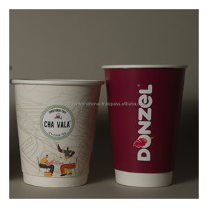 Custom Printed Double Wall Paper Cups 10oz 300ml Capacity For Hot Drinks With Logo Design Disposable Food Grade Custom Printing - Product Image 1