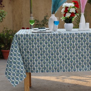 Printed Cotton Linen Tablecloth Plant Pattern Classic Style <b>Outdoor</b> Use Washable Rectangular <b>Table</b> <b>Cover</b> - Product Image 1