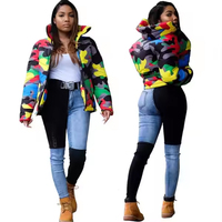 Manteau d'hiver en tricot pour femme, personnalisé, de haute qualité, rembourré à 100 % de duvet de canard, style court, col montant, respirant, imperméable, coupe-vent