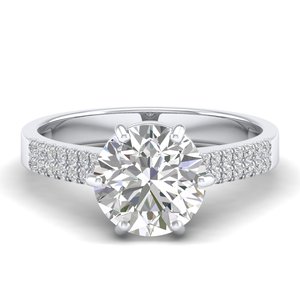 Anillo de Compromiso REYES de Plata de Ley 925 con Moissanita Certificada GRA, Joyería Fina para Mujer, Regalo de Boda, Oro de 14K Original - Product Image 1