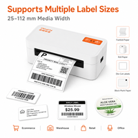 Imprimante d'étiquettes d'expédition thermique Bluetooth USB 4x6 150 mm/s 203 DPI Imprimante de codes-barres compacte pour la logistique e-commerce