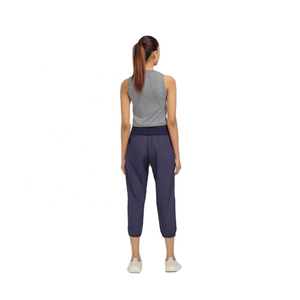 Custom Summer Sweatwear Crew Neck Sleeveless Good Quality Women Yoga <b>White</b> Cotton Canvas Hip Hop Short Quick - Product Image 2