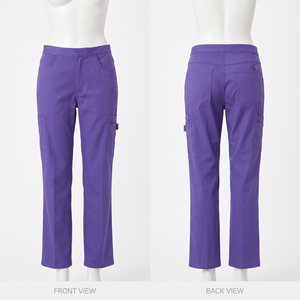 Pantalon de travail pour femmes, tissu polyester et élasthanne tissé premium 220 GSM, bordeaux, extensible, uniforme médical, broderie personnalisée, impression de logo - Product Image 3