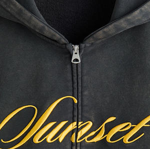 Sudaderas con Capucha para Hombre al por Mayor, con Logotipo Personalizado, Corte Holgado, de Alta Calidad, con Doble Cremallera, Estilo Corto, Tejido de Punto Liso, Poliéster/Algodón - Product Image 6