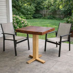 โต๊ะคาเฟ่ทรงสี่เหลี่ยมขาตั้งไม้ซัวร์ แข็งแรง ทนทาน สวยงาม เป็นมิตรกับสิ่งแวดล้อม สไตล์โมเดิร์นรัสติก ขายดี ลายไม้ธรรมชาติ หรูหรา - Product Image 2