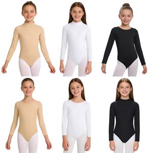 ชุดบอดี้สูทสำหรับเด็กผู้หญิงอายุ 3-16 ปี สีดำ สำหรับฝึกซ้อมเต้นบอลรูม ยิมนาสติก บัลเลต์ ชุดวอร์มอัพ ชุดออกกำลังกาย ชุดโยคะ - Product Image 1