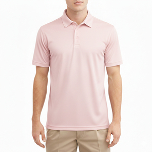 Men's Solid Pattern Knitted Formal for <b>Shirts</b> with <b>Half</b> Sleeve Regular Length Embroidered Technics Quick Dry Feature - Product Image 3