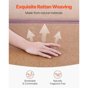 Tappetino Tatami Giapponese in Rattan Naturale Intrecciato a Mano 80 X 55 Pieghevole Antiscivolo Facile da Pulire per Esercizi - Product Image 5