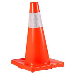 Confezione da 12 Coni Stradali Arancioni da 45 cm con Collari Riflettenti, Base in PVC, per Sicurezza Stradale e Parcheggio, Materiale Plastico per Cantieri e Segnalazione Pericoli - Product Image 5