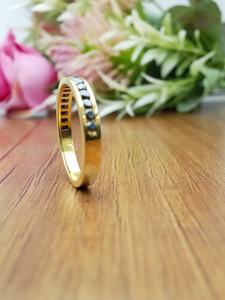 Bague de fiançailles minimaliste en or massif 18 carats avec diamants, sertie en canal, tendance, pour femme, certifiée IGI, pour mariage et usage quotidien, haute joaillerie - Product Image 6