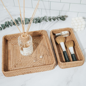 Vietnam Best Selling <b>Cheap</b> Price Wholesale Rectangular square Rattan Serving Trays for Export - Product Image 5