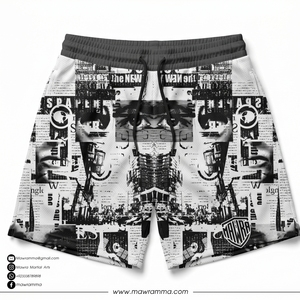 Mawra Men's Black White Abstract Print <b>Shorts</b> Quick Dry Regular Fit Gym Training Workout Beach <b>Shorts</b> For Unisex - Product Image 3