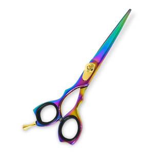 Tijeras Quirúrgicas Profesionales Morje para Cabello, Acero Inoxidable, Hoja Afilada, para Diestros, Mango Largo, Acabado Arcoíris, 28 Dientes - Product Image 1