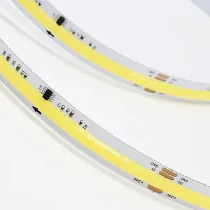 Banqcn strip led casing COB putih ganda led 576/m 2700K 6500K lampu fleksibel strip cob 24V strip led cob dapat disesuaikan