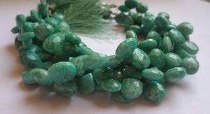 AAA Natural Amazonite Faceted Heart Beads 8.5-9MM Amazonite Gemstone Beads Faceted Amazonite Heart Shape Beads 9 Inch Strand - Product Image 2