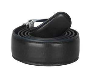 Ceintures en cuir véritable avec logo personnalisé, boucle vierge, ceintures à boucle automatique de créateur, vente en gros OEM d'usine, noires pour hommes - Product Image 2