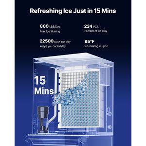"Commercial <b>Ice</b> Maker <b>Machine</b> 800LBS/24H <b>Ice</b> <b>Making</b> <b>Machine</b> with 300LBS Stainless Steel Storage Bin & Auto Self Cleaning" - Product Image 2
