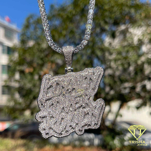 Pendentif Moissanite personnalisé exclusif en argent sterling 925, collier Hip Hop Bling, cadeau pour homme et femme - Product Image 5