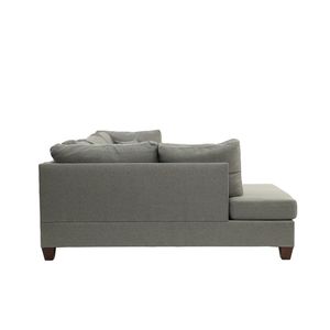 Divano Componibile Reversibile in Polifibra con Pouf, Elegante Grigio per Soggiorno - Product Image 5