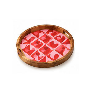 Plateau de service en bois imprimé avec motif horizontal émaillé, pour table à manger, mariages, moderne, écologique, taille personnalisée, décoration haut de gamme - Product Image 5