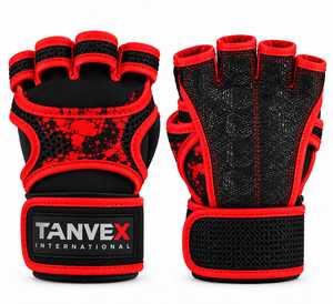 TANVEX INTERNATIONAL Half <b>Finger</b> Gym Gloves PU Camouflage Mesh Breathable Adjustable Wrist <b>Strap</b> Buckle Closure Weight Lifting - Product Image 6
