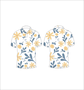 เสื้อโปโลพิมพ์ลายพฤกษศาสตร์สีเหลืองสำหรับผู้ชาย เสื้อแขนสั้นลำลองสำหรับฤดูร้อน คอปกติดกระดุม เสื้อยืดระบายอากาศน้ำหนักเบา - Product Image 3