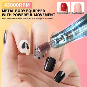 Kit de perceuse à ongles électrique sans fil portable professionnelle, 6 embouts, 45000 tr/min, perceuse à ongles rechargeable, 45000 tr/min - Product Image 4