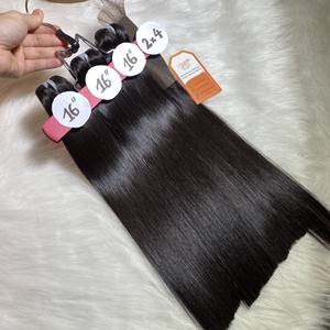 Extensiones de Cabello Humano Vietnamita Virgen Listas para Enviar, Color Natural 1B, Liso Sedoso, Mechones de Cabello Tejidos a Máquina - Product Image 1