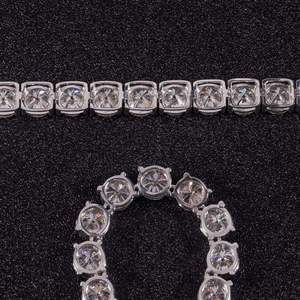 RAMDUT IMPEX Classic Moissanite Tennis Bracelet Silver Plated Channel Setting Large Sparkling Chain Bridal Jewelry <b>Gift</b> MSBR-20 - Product Image 3