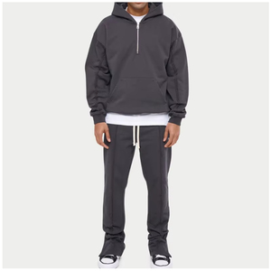 ชุดวอร์มมีฮู้ดพิมพ์ลายตามสั่งคุณภาพสูง ผ้าโพลีเอสเตอร์/คอตตอนเนื้อหนา ทรงโอเวอร์ไซส์ ไหล่ตก สำหรับผู้ชาย - Product Image 4