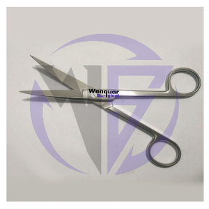Ciseaux chirurgicaux manuels, tranchants/à pointe arrondie, 5 pouces, tête angulaire, acier inoxydable, certifiés CE, Wenquar Surgical - Product Image 5