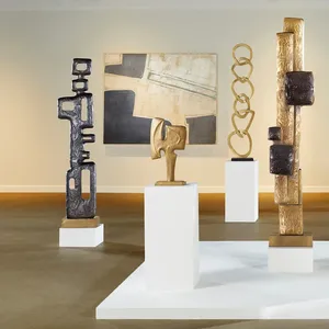 Escultura de Fuente Abstracta Creativa de Aluminio Chapado en Oro, Decoración de Interiores de Primera Calidad, Adorno para Hoteles y Resorts, Metal Hecho a Mano de Alta Gama - Product Image 2