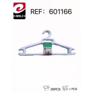 Appendiabiti in plastica bianchi antiscivolo con design per spalle, per l'organizzazione dell'armadio, 5 pezzi per confezione - Product Image 1