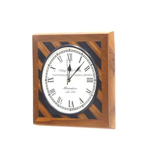 Cadeau Natures Horloge en bois élégante fabriquée à la main Retraite confortable Évasion rustique de l'Inde Horloge murale unique pour meubles de chambre à coucher - Product Image 2