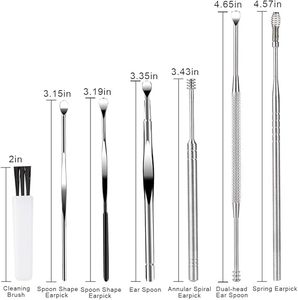 Kit complet de nettoyage des oreilles avec plusieurs curettes et outils en acier inoxydable sûrs pour un nettoyage efficace des oreilles - Product Image 2