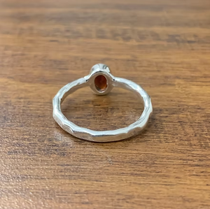 Unisex Garnet Stone <b>925</b> <b>Silver</b> <b>Ring</b> 2.6 Grams Minimalist Everyday Wear - Product Image 4