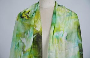 Écharpe en soie pure imprimée numériquement pour femme, légère, douce, châle de créateur, étole en soie de mûrier pour toutes les saisons - Product Image 3