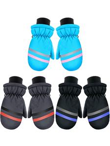 Mitaines d'hiver pour enfants, ski et snowboard, isolées, imperméables, bandes réfléchissantes, fermeture à boucle, unisexe, couleurs bleu, gris, noir - Product Image 5