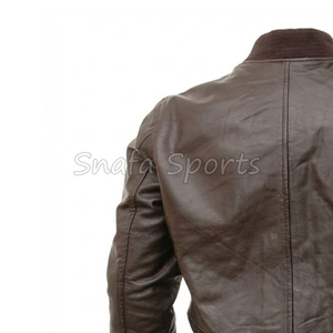 Genuine Leather Regular Coat Men's Fashionable Breathable Windproof Winter Front Leather Jacket For Sale - Product Image 6
