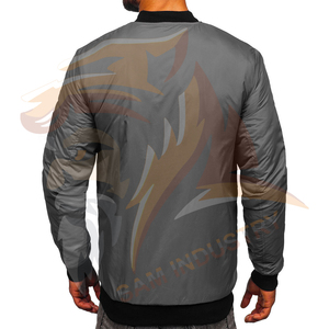 เสื้อแจ็คเก็ตบอมเบอร์ปักโลโก้ตามสั่งสำหรับผู้ชายไซส์ใหญ่ พร้อมซิปปิด เสื้อโค้ทถักสำหรับฤดูหนาว เสื้อแจ็คเก็ตฤดูหนาว - Product Image 2