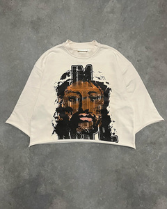 First Class Quality 100% Cotton Custom Logo Cropped Unisex Fleece Eco-Friendly Breathable Oversized Plus Size Loose T-<b>Shirts</b> <b>Men</b> - Product Image 6