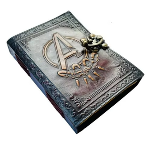 Embossed Avengers Classic Vintage Genuine Leather Hardcover Handmade Pentagram Spell <b>Book</b> Reading <b>Shadows</b> Travel Diary - Product Image 3