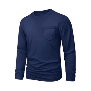 Chemise pour homme, t-shirt à manches longues, haut décontracté, chemises légères avec poche - Product Image 3