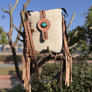 Wholesale Designer Hand Tooled Carving <b>Handbag</b> Real Cowhide Leather Fringe Bohemian Bags Hot Selling Bags <b>for</b> Women - Product Image 1