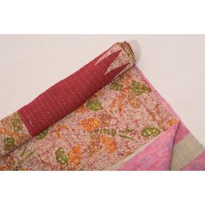 Handmade Cotton <b>Kantha</b> Quilt Vintage Indian Bedspread Reversible <b>Throw</b> Gift for Her - Product Image 3