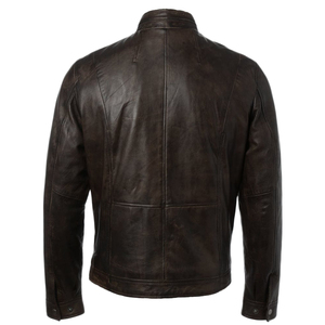 Veste bomber en cuir véritable pour homme, style motard, décontractée, avec poches garnies, veste tendance - Product Image 2