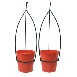 Modern Hanging Iron <b>Plant</b> <b>Basket</b> with Sophisticated Botanical Theme <b>for</b> Indoor Outdoor Garden Decor - Product Image 6